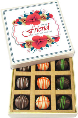 

Chocholik One Friend Can Change Your Whole Life - Dark, Milk, White Chocolate Truffles - 9pc Truffles(135 g)