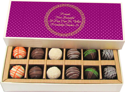 

Chocholik Friends How Beautiful a Day Can Be - Dark, Milk, White Chocolate Truffles - 12pc Truffles(180 g)