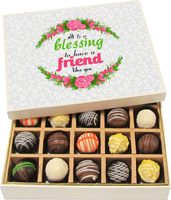 

Chocholik It Is A Blessing To Have A Friend Like You - Dark, Milk, White Chocolate Truffles - 20pc Truffles(300 g)