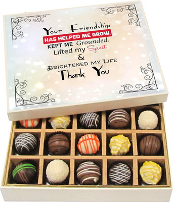 

Chocholik Your Friendship Has Helped Me Grow - Dark, Milk, White Chocolate Truffles - 20pc Truffles(300 g)