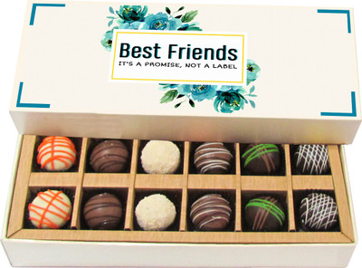 

Chocholik It' S a Promise, Not a Label - Dark, Milk, White Chocolate Truffles - 12pc Truffles(180 g)