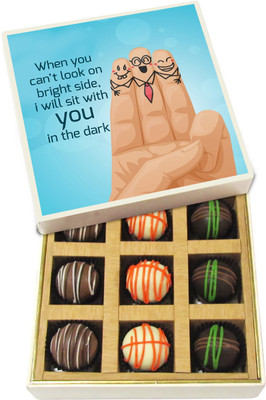 

Chocholik When You Can’t Look On Bright Side - Dark, Milk, White Chocolate Truffles - 9pc Truffles(135 g)