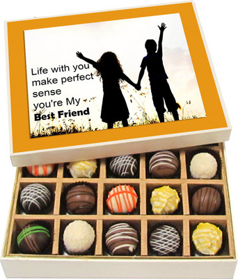 

Chocholik Life With You Make Perfect Sense You're - Dark, Milk, White Chocolate Truffles - 20pc Truffles(300 g)