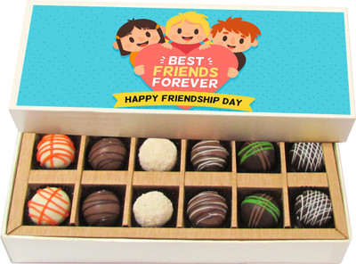

Chocholik Happy Friendship Day, Bff - Dark, Milk, White Chocolate Truffles - 12pc Truffles(180 g)