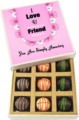 

Chocholik You Are Simply Amazing - Dark, Milk, White Chocolate Truffles - 9pc Truffles(135 g)