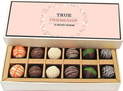 

Chocholik True Friendship Is Never Serene - Dark, Milk, White Chocolate Truffles - 12pc Truffles(180 g)