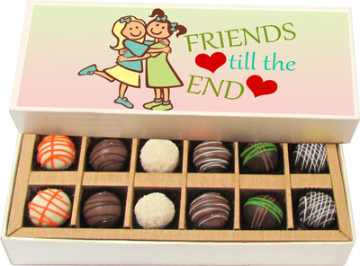 

Chocholik Friends Till The End - Dark, Milk, White Chocolate Truffles - 12pc Truffles(180 g)