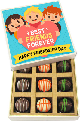 

Chocholik Happy Friendship Day, Bff - Dark, Milk, White Chocolate Truffles - 9pc Truffles(135 g)