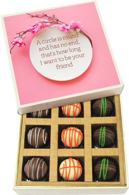

Chocholik A Circle Is Round and Has No End - Dark, Milk, White Chocolate Truffles - 9pc Truffles(135 g)