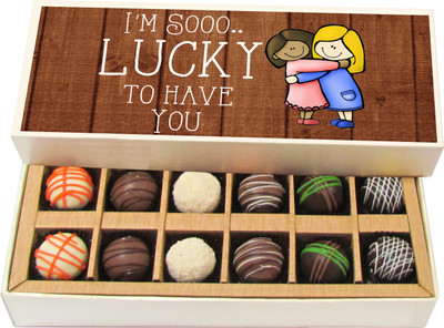 

Chocholik I Am So Lucky To Have You - Dark, Milk, White Chocolate Truffles - 12pc Truffles(180 g)