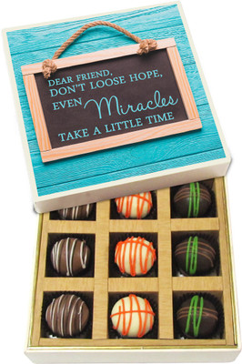 

Chocholik Dear Friend, Don’t Lose Hope - Dark, Milk, White Chocolate Truffles - 9pc Truffles(135 g)