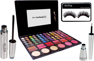 

styling Eyelashes&Mac Professional Makeup 78 Shade Palette&Brooke Candy Liner&Mascara(Set of 4)