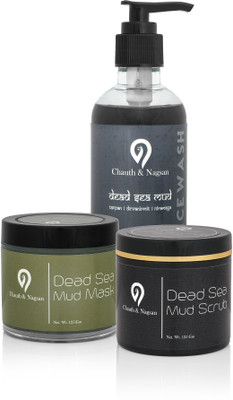 

Chauth and Nagsan Natural Dead Sea Mud Facewash- 200 ML, Mud Mask-125 Gram & Mud Scrub- 125 Gm, Pack of 3(Set of 3)