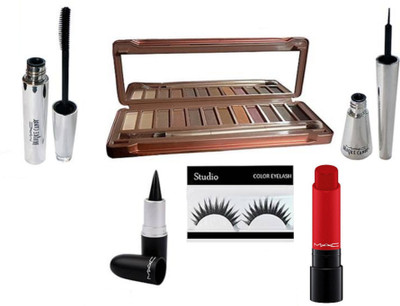

studio Eyelashes&Mac Brooke Candy Eyeliner&Mascara&Naked9 Eyeshadow 12 Shade&Mac Liptensity Lipstick(Set of 5)