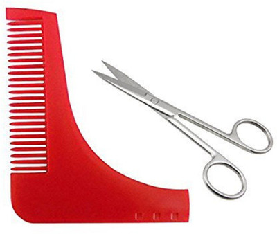 

Majik High Quality Beard Comb And With Sharp Edge Scissor For Men And Boys(Set of 2)