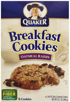 

Quaker Breakfast Cookies, Oatmeal Raisin, 6 Count - 288g (10.1oz)(288 g)