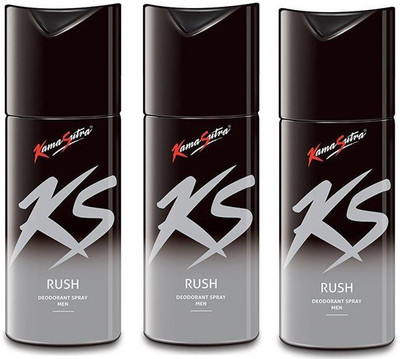 

ks RUSH Deodorant Spray - For Men (30g/45ml )pack of 3 Deodorant Spray - For Men(45 ml, Pack of 3)