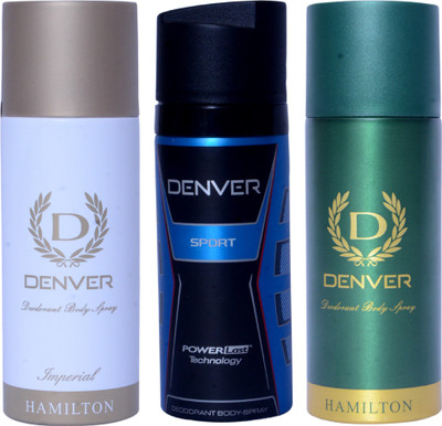 

Denver Hamilton , imperial and sport Deodorant Spray - For Men(495 ml, Pack of 3)