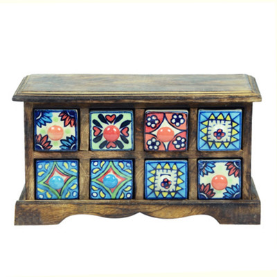 

Scrafts 8 Compartments Wooden desk organizer(Multicolor)