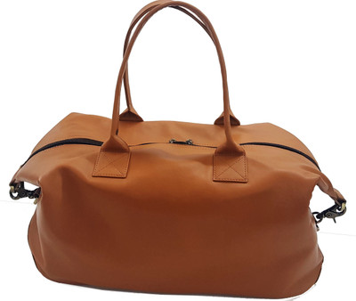 

S R Leather (Expandable) Leather Travel Duffel Bag(Brown)