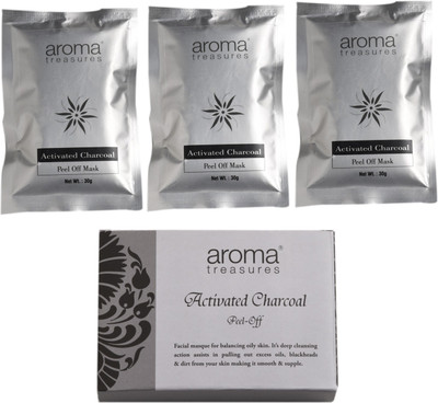 

Aroma Treasures ~ Activated Charcoal Peel Off Mask ~ Pack of 3 ~ 3 x 30 g = 90 g(90 g)