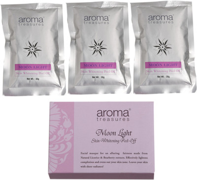

Aroma Treasures ~ Moon Light Skin Whitening Peel Off Mask ~ Pack of 3 ~ 3 x 30 g = 90 g(90 g)