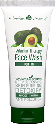 

Herbs and More Vitamin Therapy Face Wash for HIM, Avocado and Moringa, 100g, for MEN | 100% Natural Extracts Face Wash(100 g)