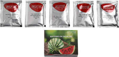

Aroma Treasures ~ Watermelon Single Time Use Facial Kit ~ with Face Wash, Scrub, Moisturising cream, Face Gel and Face mask ~ 25 g