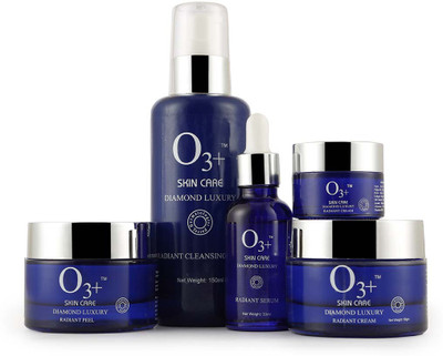 

O3+ Diamond Luxury System Facial Kit for Bridal Makeup and Ultra Glow Treatments - Perfect for All Skin Type to Increase Shine and Glow on Face 300 ml(Set of 5)