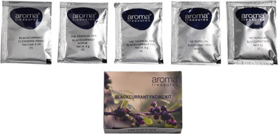 

Aroma Treasures ~ Blackcurrant Single Time Use Facial Kit ~ with Face Wash, Scrub, Moisturising cream, Face Gel and Face mask ~ 25 g