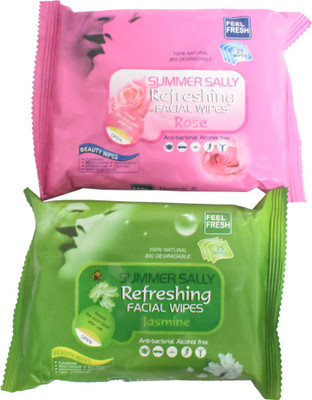 

Summer Sally Facial Wipes Rose and Jasmine(Pack of 50)