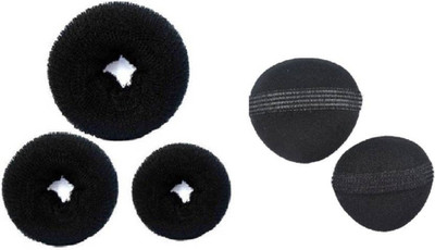 

Jampak™ hair accessories set 5 / hair donut juda bun maker / base puff make Bun(Black)