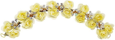 

EKAN Diamond Gajra For Bun Artificial Hair Gajra Hair Accessory Set(Yellow)