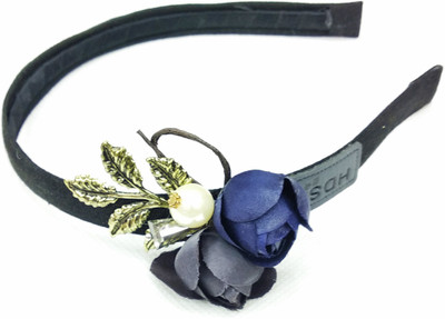 

fairytale Flowers With Golden Leaf Fancy Hair Band For Girls And Women's Head Band(Black)