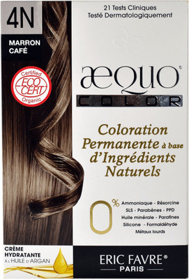 

aequo bypurenaturals Hair Color Organic 4N Café Medium Brown French Import Dermat Kit Hair Color(Marron Cafe)