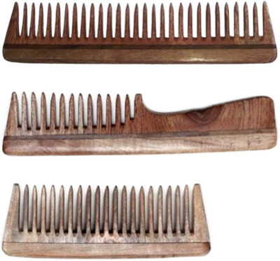

Ida's Essence Original Handmade Neem Wood Combs (Set of 3 Combs for Thick Hair)