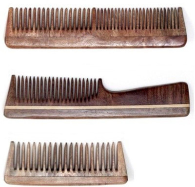 

Ida's Essence Original Handmade Neem Wood Combs (Set of 3 Combs for Long Hair)