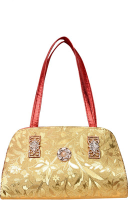 

site teccho Hand-held Bag(Gold, Red)