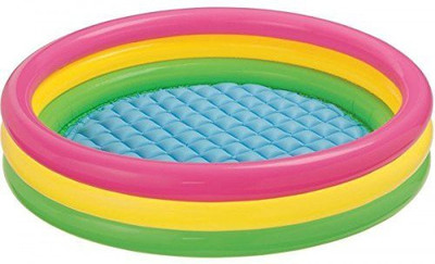 

Navkar Sunset Glow Pool for Kids - 4 Feet - Rainbow Colour Inflatable Pool(Multicolor)