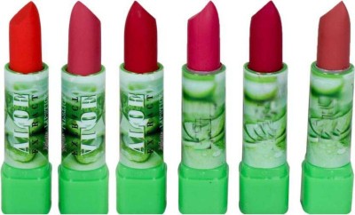 ALOE Green Tea Ads Lipstick Pack of 6(Green, 4.2 ml)