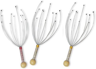 Inditradition Bokoma Hand Held Scalp Head Massager, Set of 3 Bokoma Hand Held Scalp Head Massager, Set of 3 Massager(White)