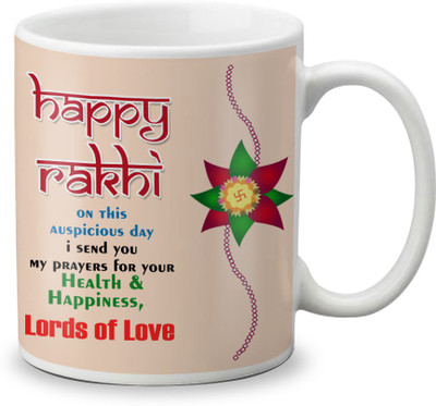 

LOF Special and Best Rakhi Wish Gifts For Sister Brother 325ml White Coffee Ceramic Mug(325 ml)