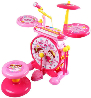 

Emob Huge Set and Piano Keyboard Musical Instrument Toy with Microphone and Karaoke Feature(Pink)