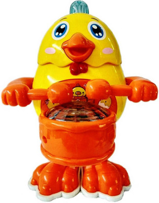 

FEMININE STYLE Musical and rotating Drum chicken with flashing lights (Multi color)(Multicolor)