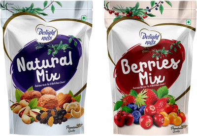 

Delight Nuts Berries & Nuts Combo Pack (Natural Mix-200g & Berries Mix-200g)(400 g, Pouch)