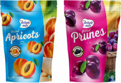 

Delight Nuts Dried Fruits Combo Pack (Dried Apricots-200g & Pitted Prunes-200g) Assorted Fruit(400 g, Pouch)
