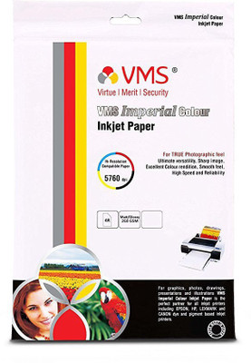 

VMS Imperial Colour High Glossy Inkjet Photo Paper (100 Sheets) 4R (4x6 inch) 260 GSM Unruled 4x6 Inkjet Paper(Set of 1, White)