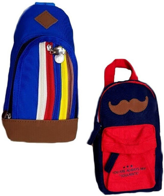 

S2KCrafts S2KC-1313 S2KC-1313 bag pouch Art Polyester Pencil Boxes(Set of 2, Dark Blue, Red)