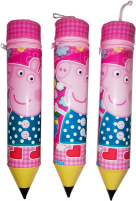

kidoz kingdom CARTOON PENCIL SHAPE POUCH PACK OF 3 Art Plastic Pencil Boxes(Set of 3, Multicolor)