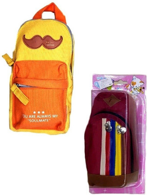 

S2KCrafts S2KC-1310 S2KC-1310 bag pouch Art Polyester Pencil Boxes(Set of 2, Yellow, Maroon)